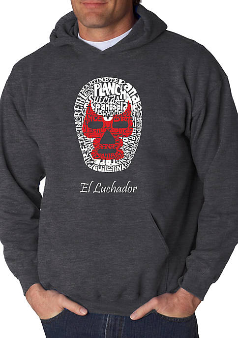 Word Art Hooded Sweatshirt - Mexican Wrestling Mask 