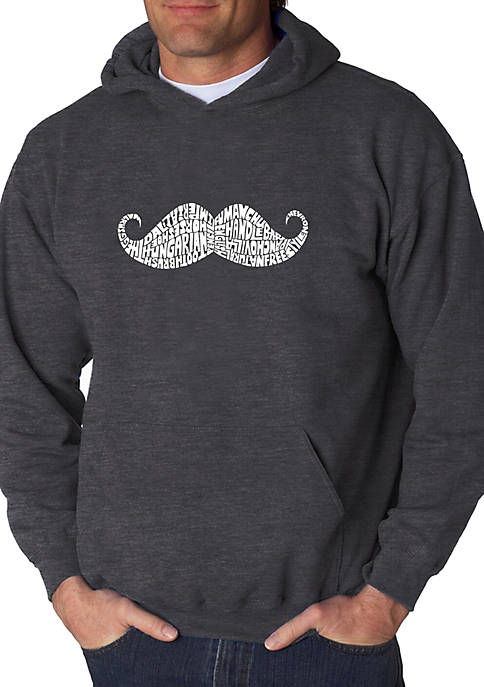 Word Art Hooded Sweatshirt - Ways to Style a Mustache 