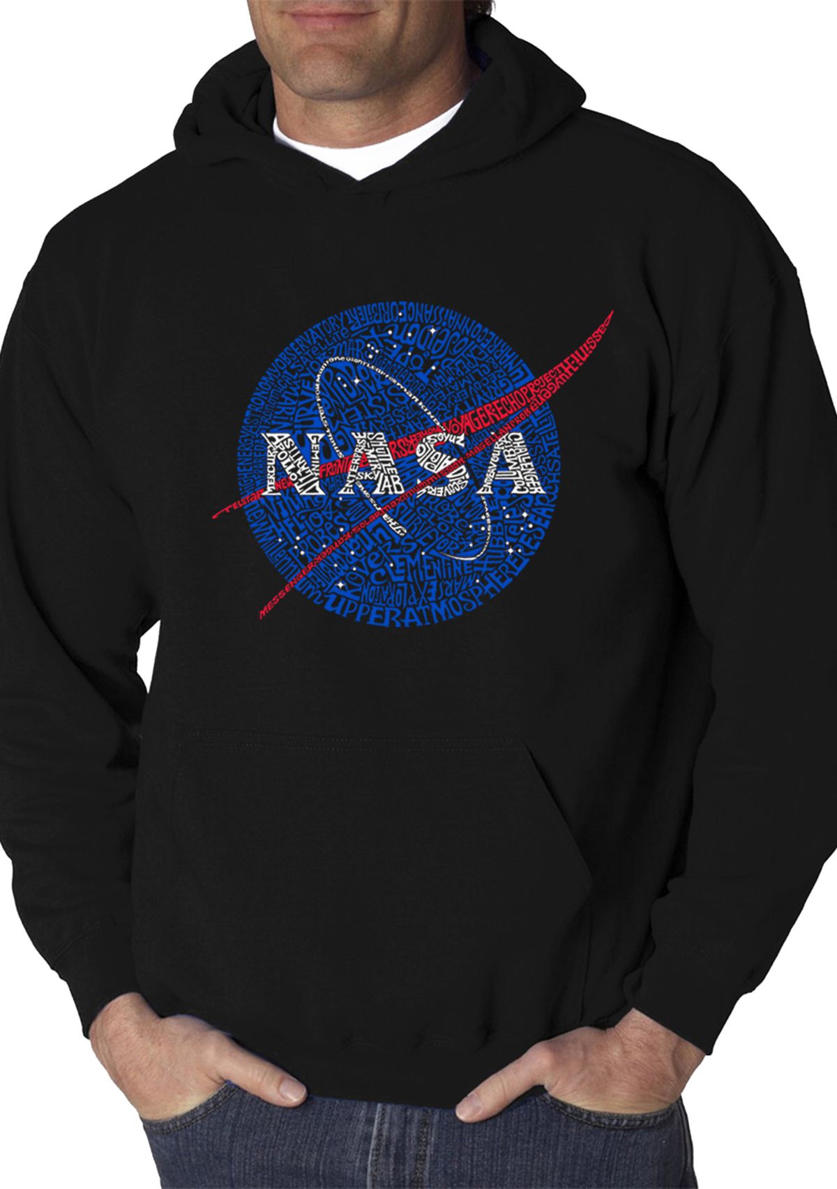 Word Art Hooded Graphic Sweatshirt - NASAs Most Notable Missions