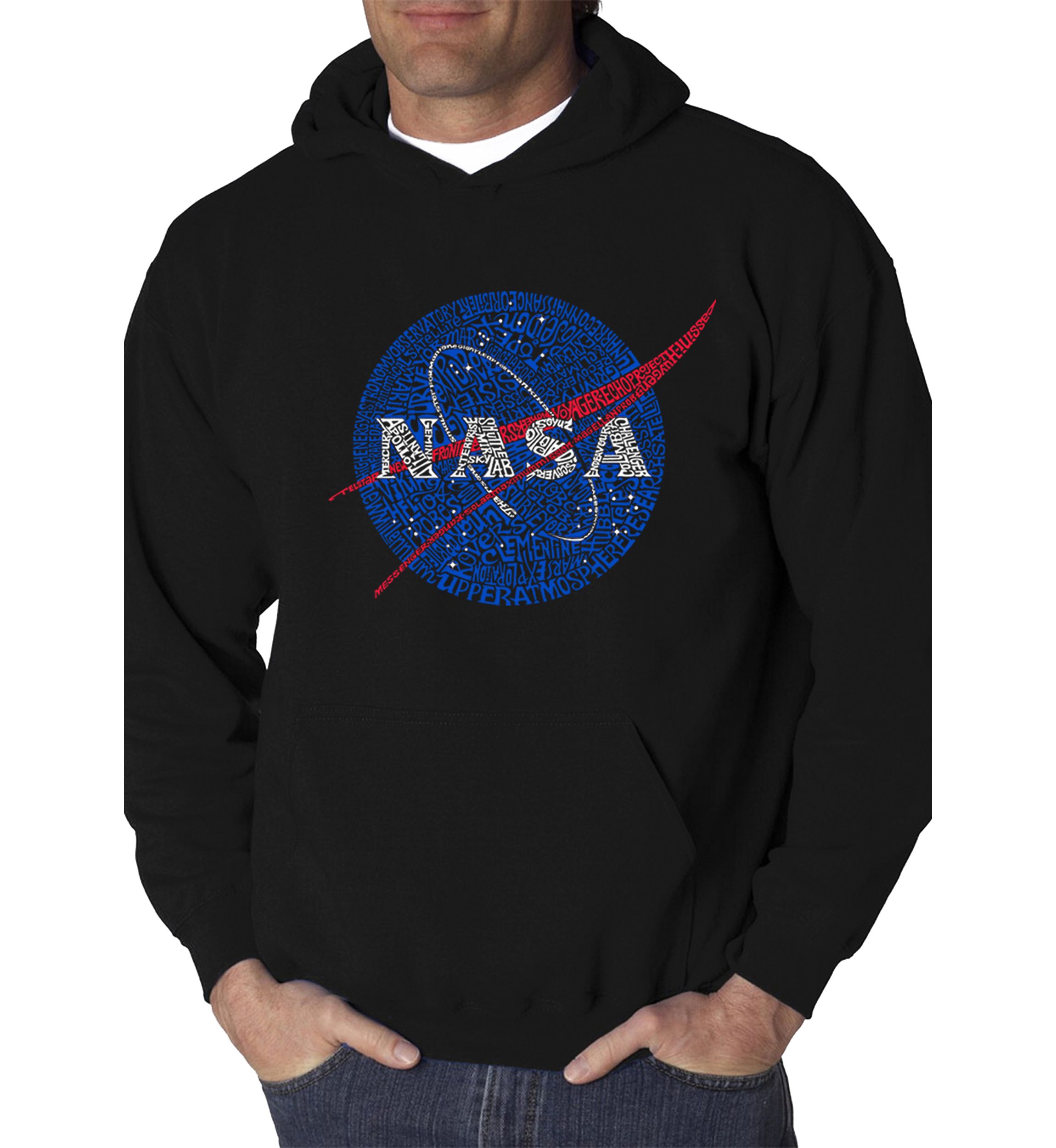 Word Art Hooded Graphic Sweatshirt - NASAs Most Notable Missions