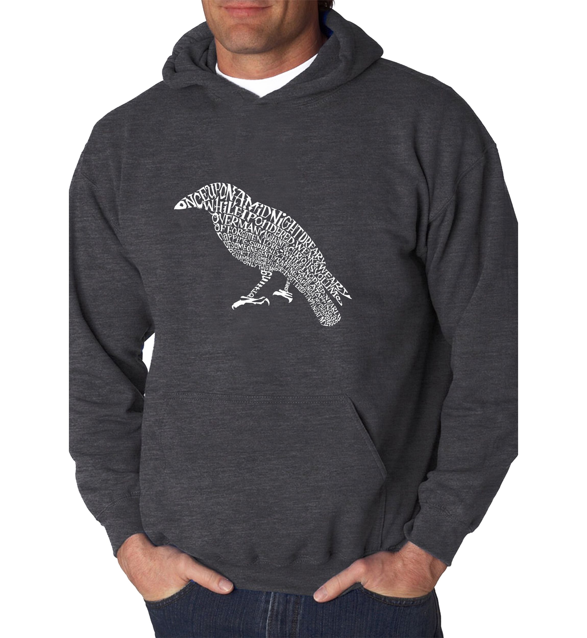 Word Art Hooded Graphic Sweatshirt - Edgar Allen Poes The Raven
