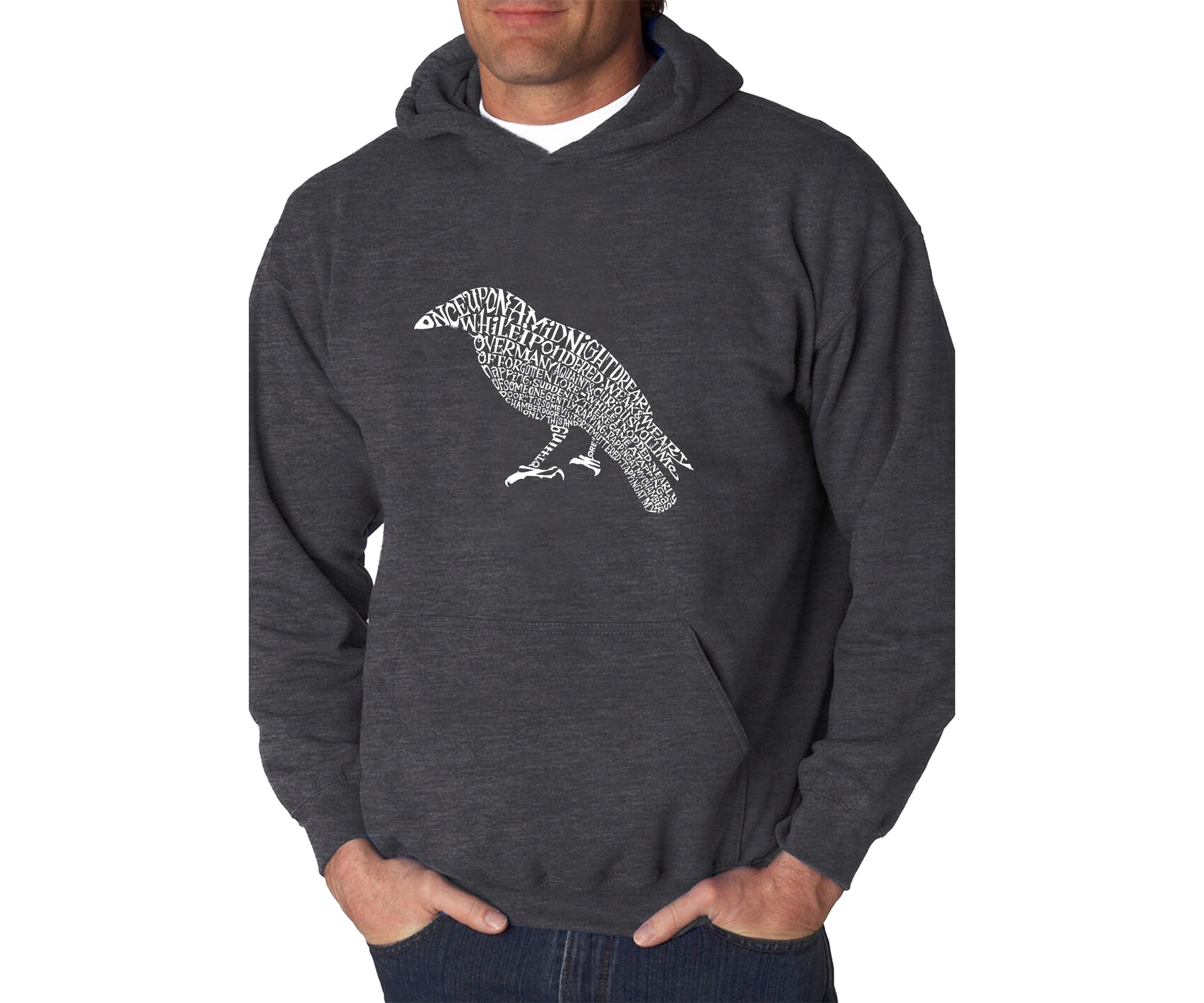 Word Art Hooded Graphic Sweatshirt - Edgar Allen Poes The Raven