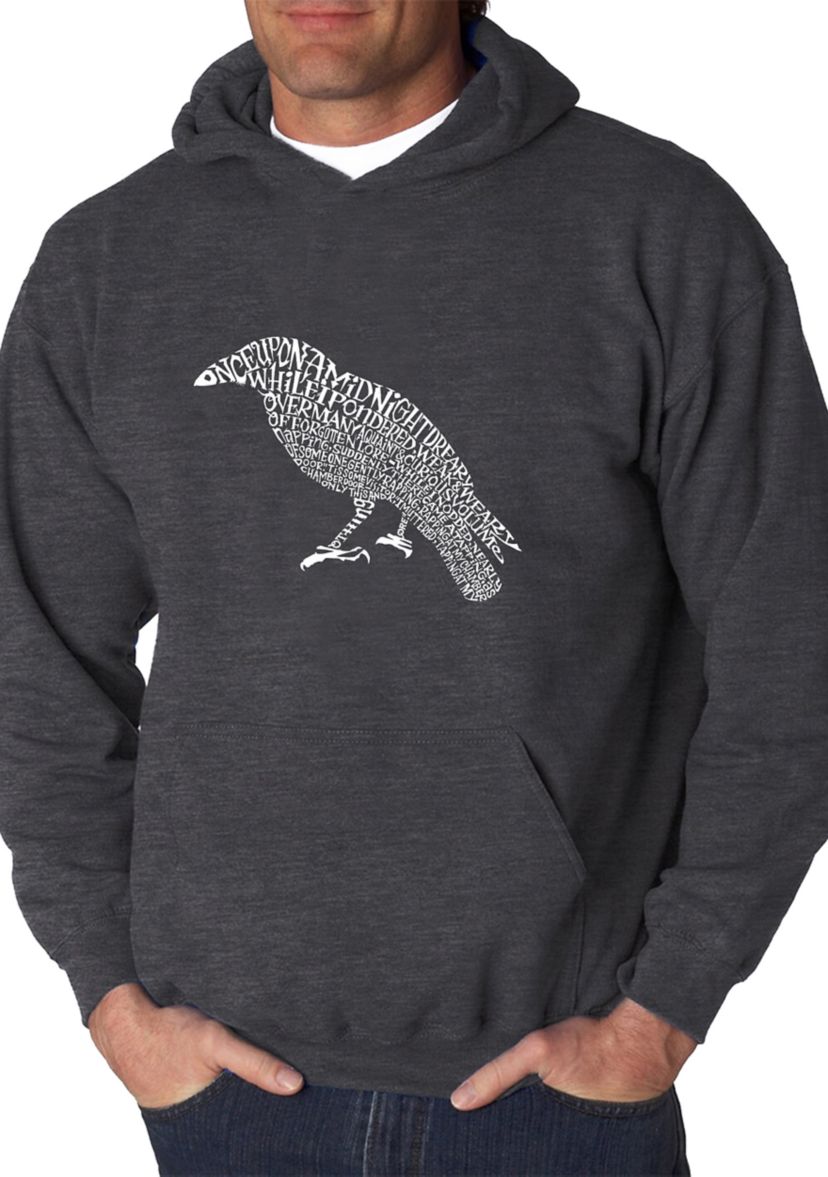 Word Art Hooded Graphic Sweatshirt - Edgar Allen Poes The Raven