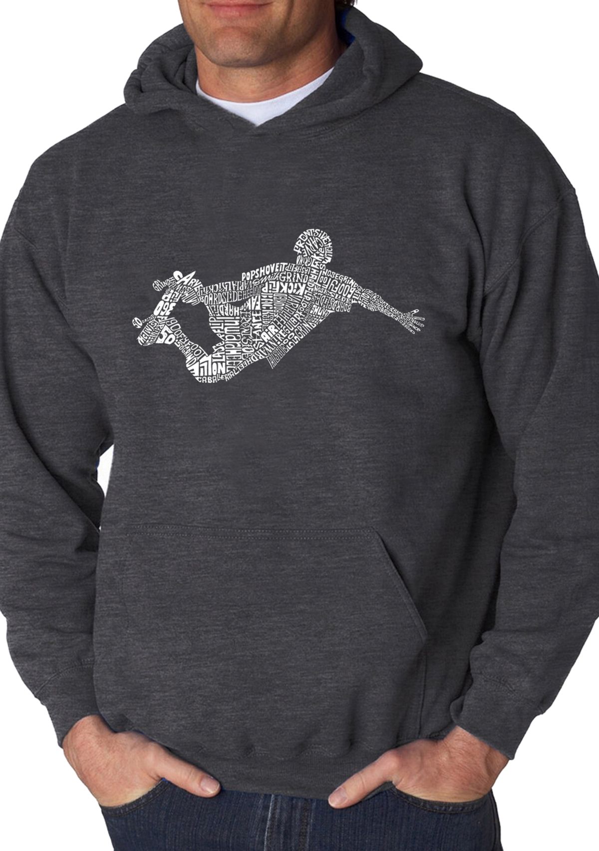 Word Art Hooded Sweatshirt - Popular Skating Moves & Tricks