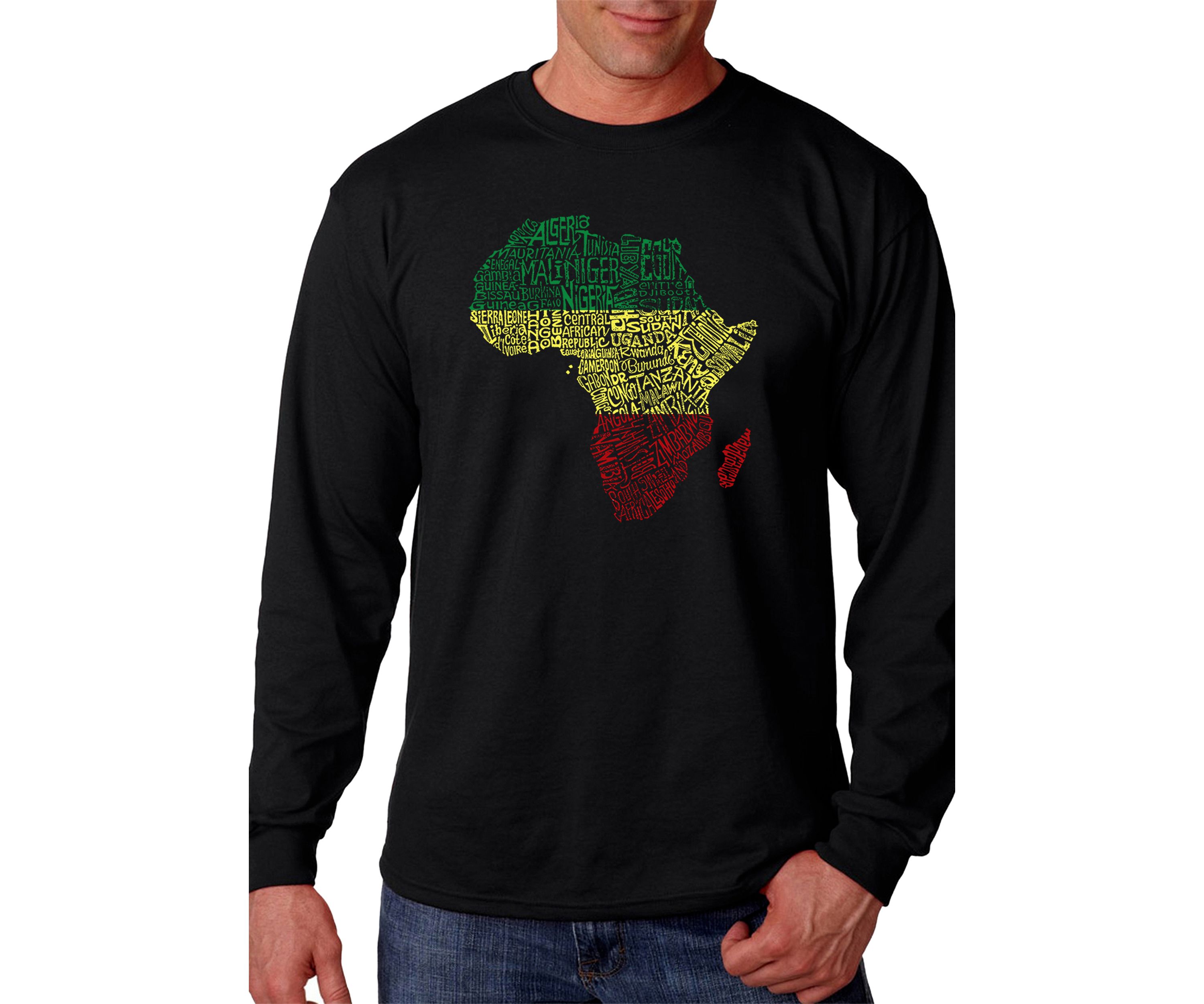 Word Art Long Sleeve T-shirt - Countries in Africa