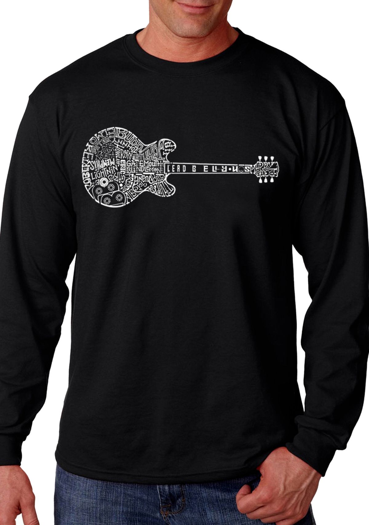 Word Art Long Sleeve Graphic T-Shirt - Blues Legends