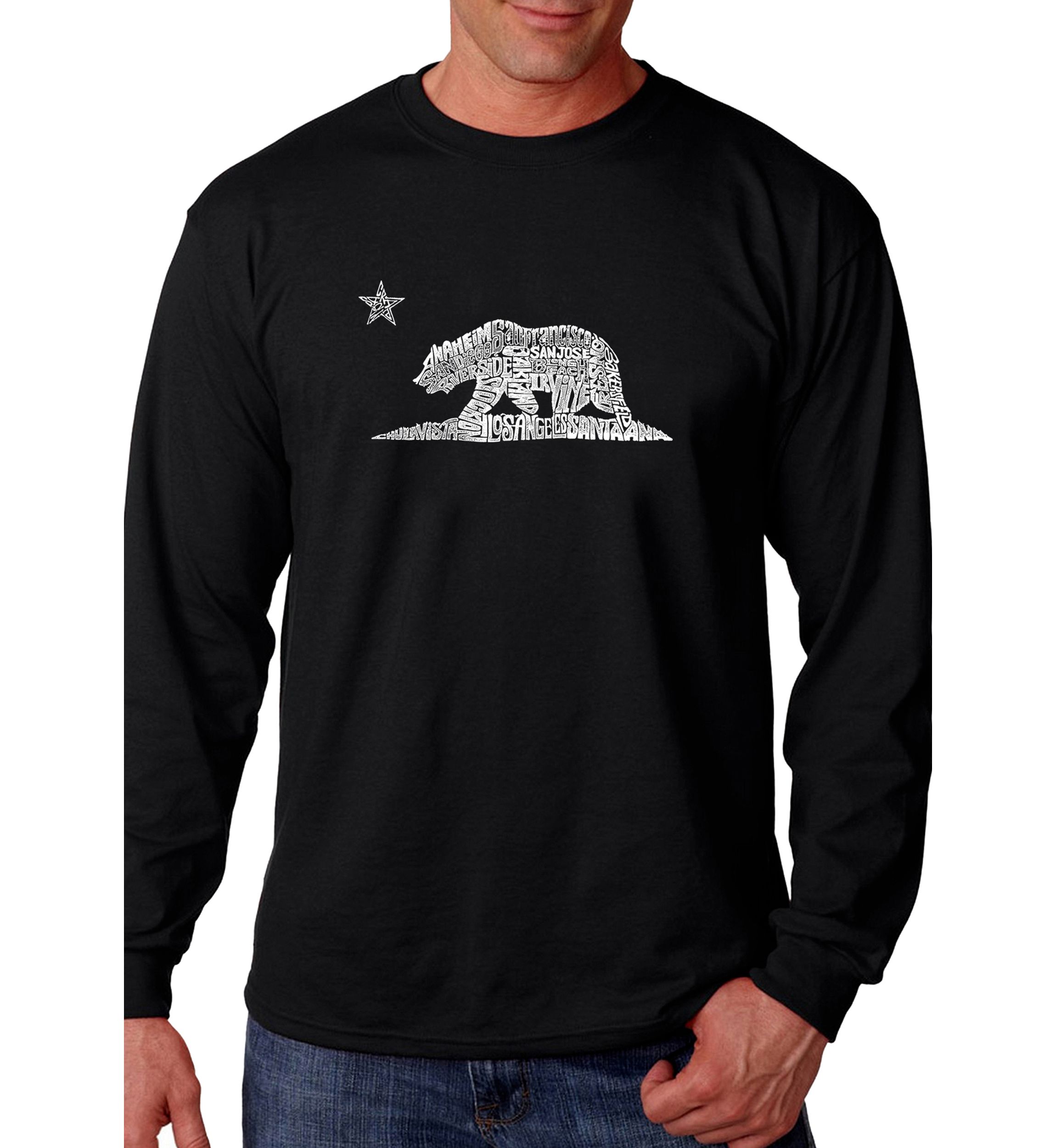 Word Art Long Sleeve Graphic T-Shirt - California Bear