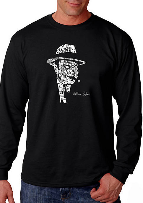 Word Art Long Sleeve T Shirt - Al Capone Original Gangster 