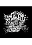 Word Art Long Sleeve Graphic T-Shirt - Cat Face