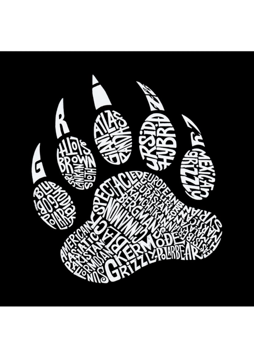 Word Art Long Sleeve Graphic T-Shirt - Types of Bears
