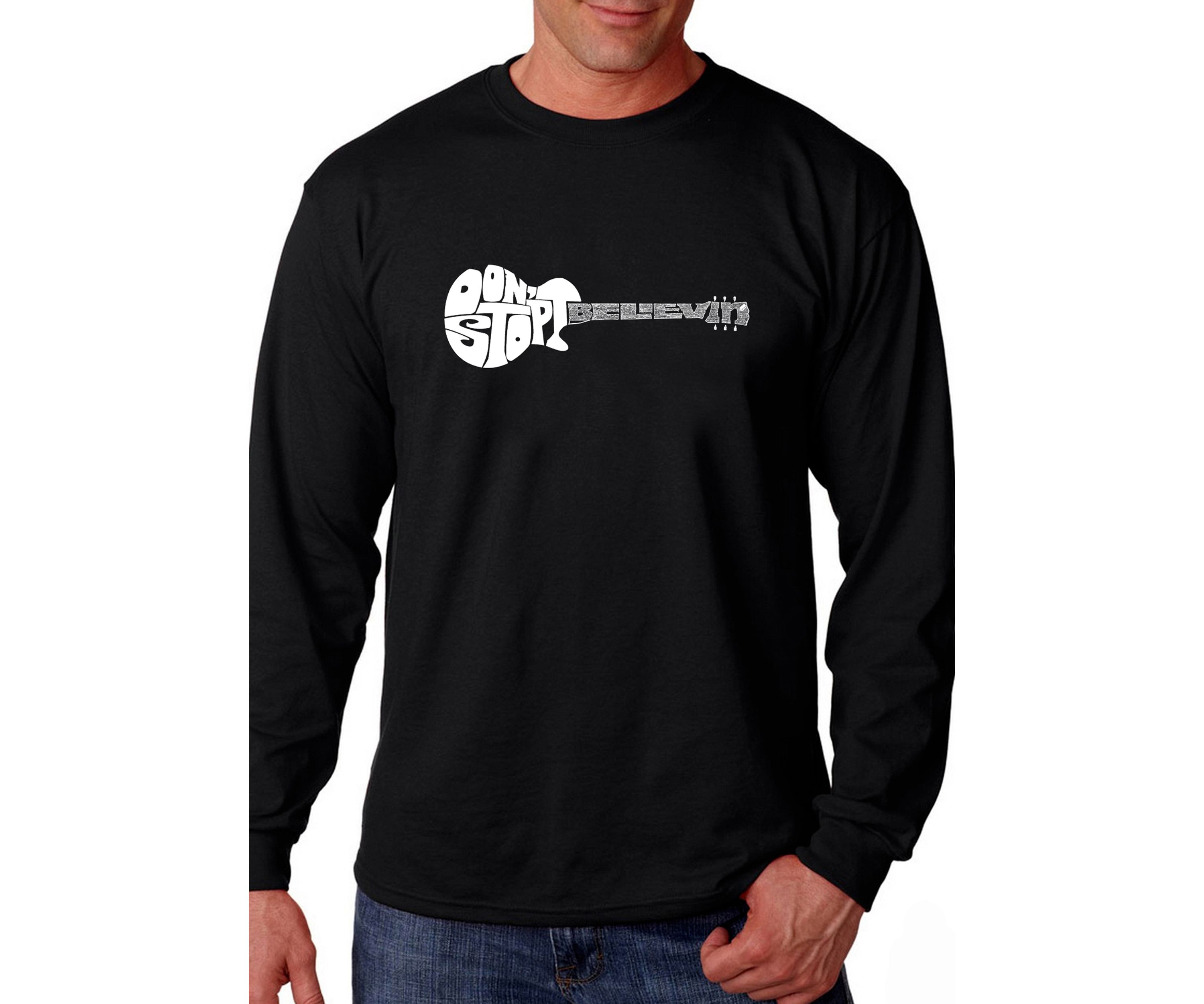 Word Art Long Sleeve Graphic T-Shirt - Dont Stop Believin