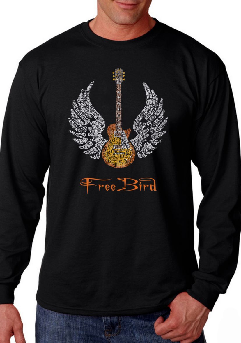 Word Art Long Sleeve T Shirt - Lyrics to Freebird