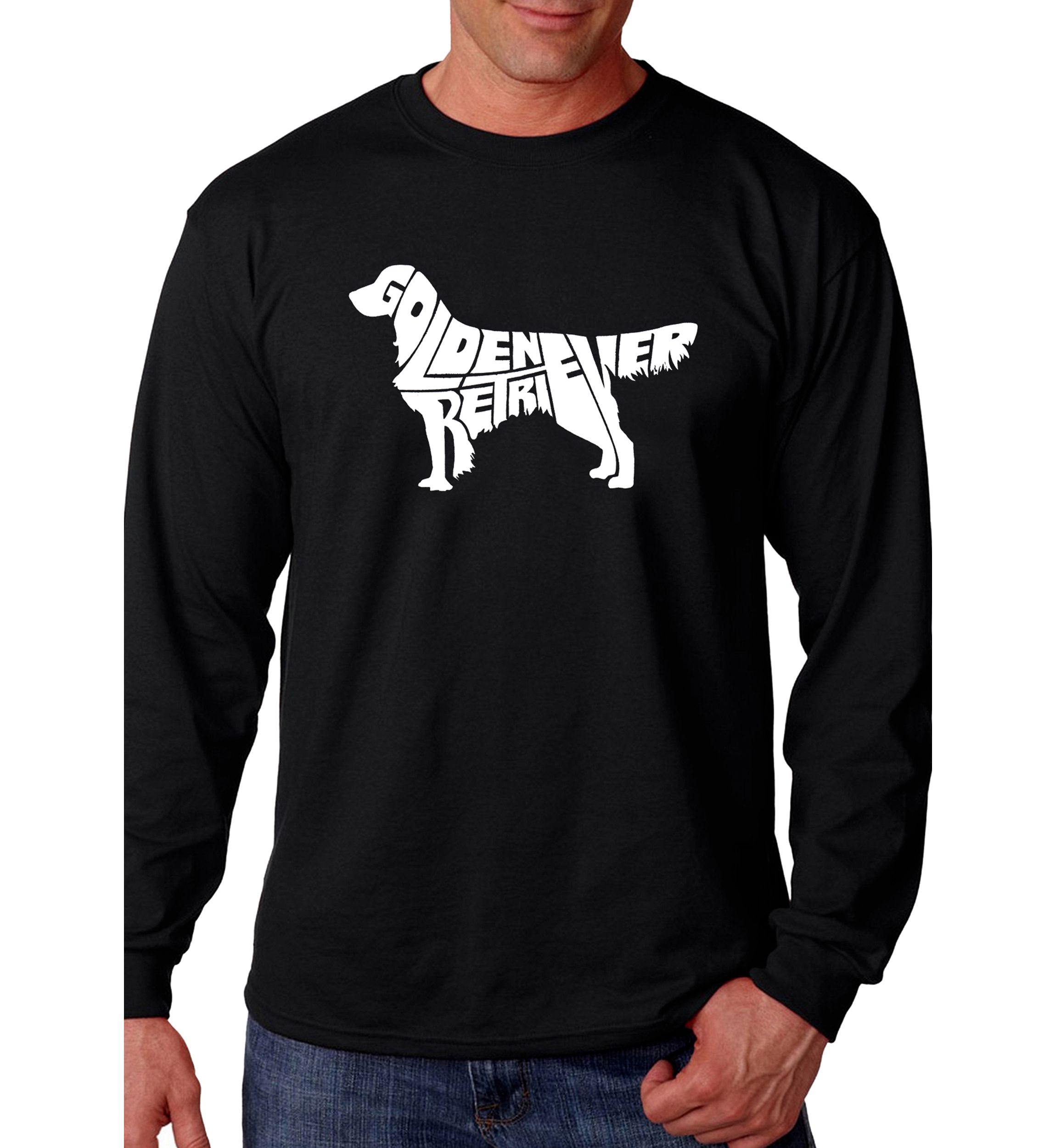 Word Art Long Sleeve Graphic T-Shirt - Golden Retreiver