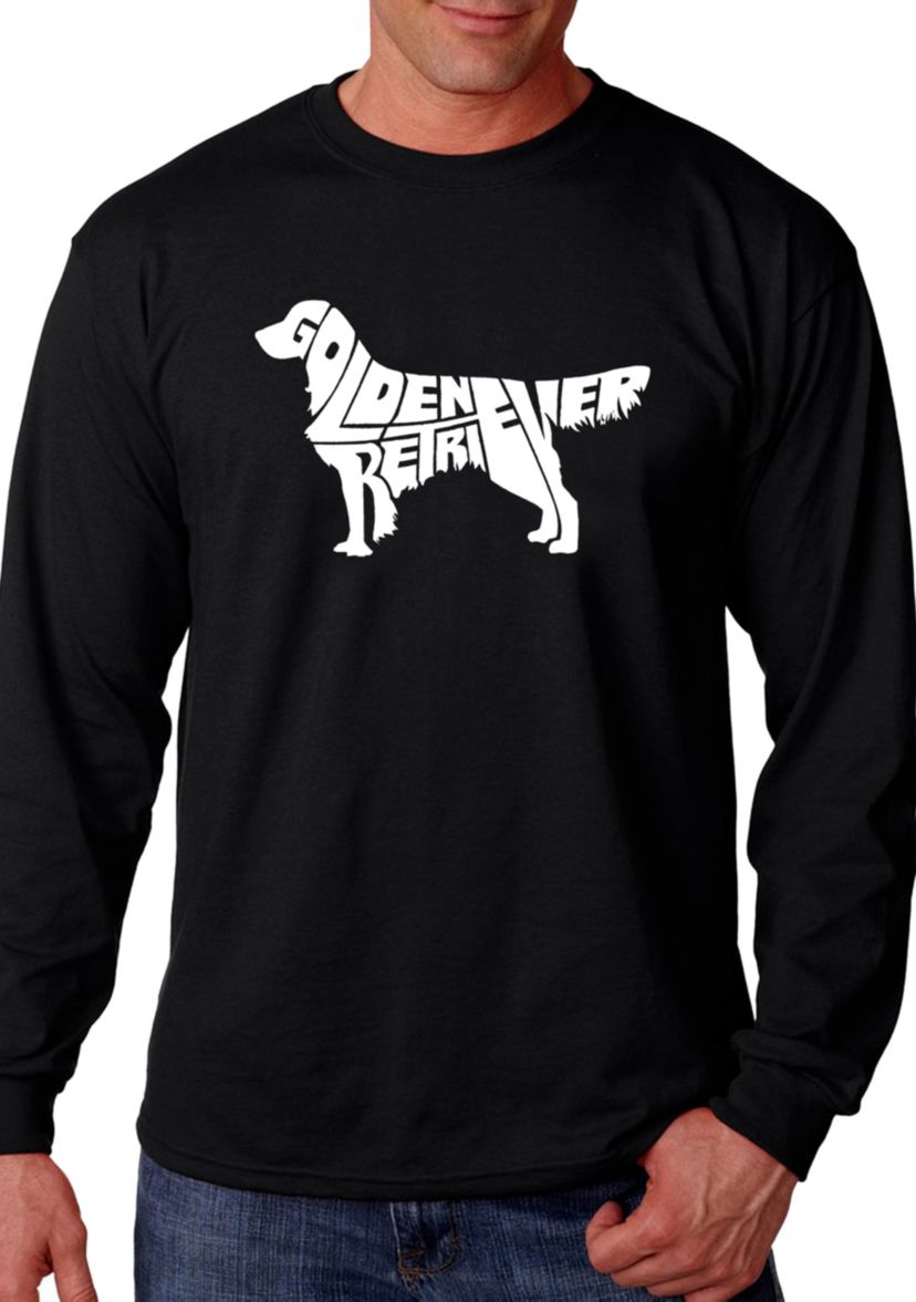 Word Art Long Sleeve Graphic T-Shirt - Golden Retreiver