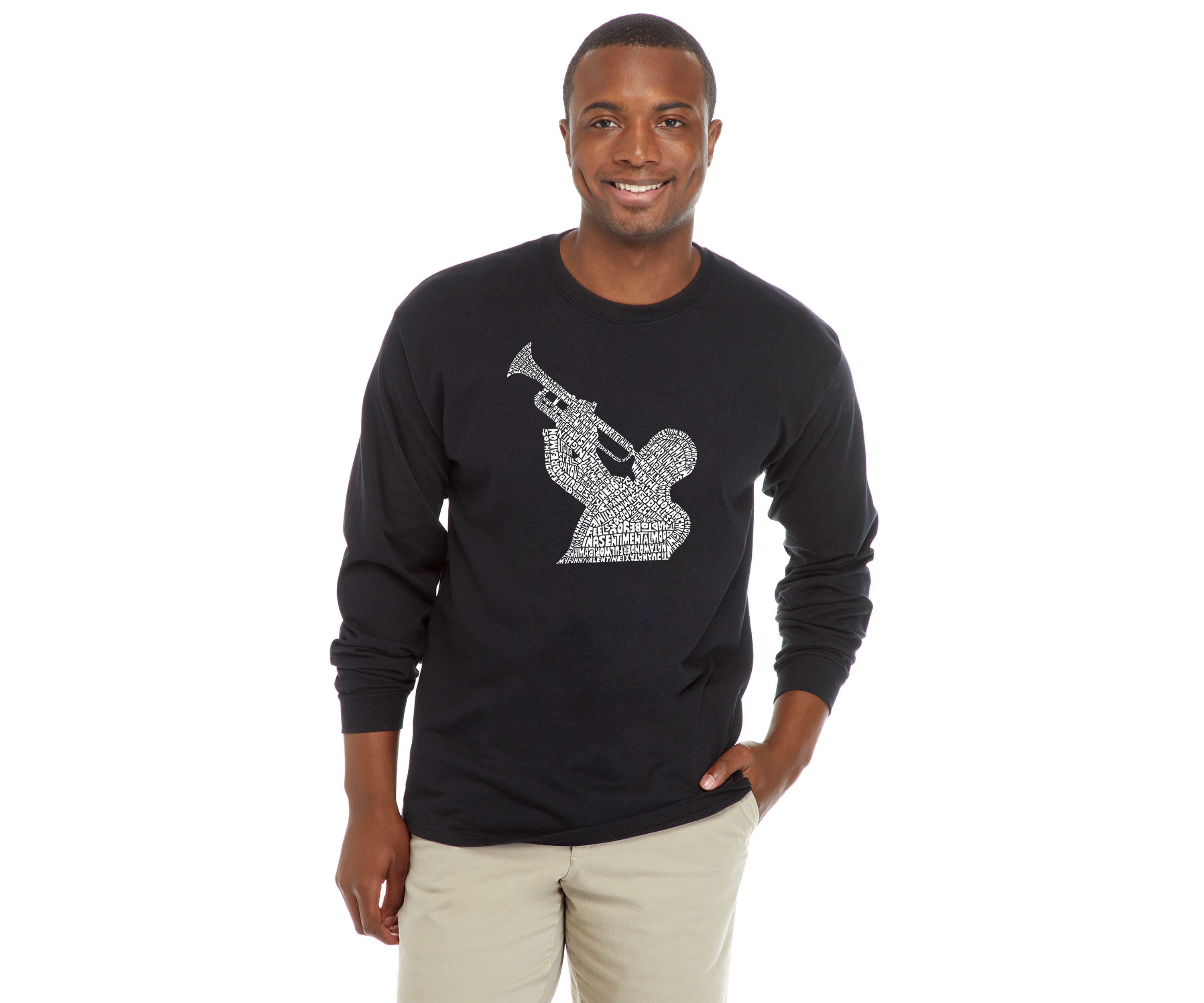 Word Art Long Sleeve T Shirt - All Time Jazz Songs