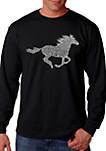 Word Art Long Sleeve Graphic T-Shirt - Horse Breeds