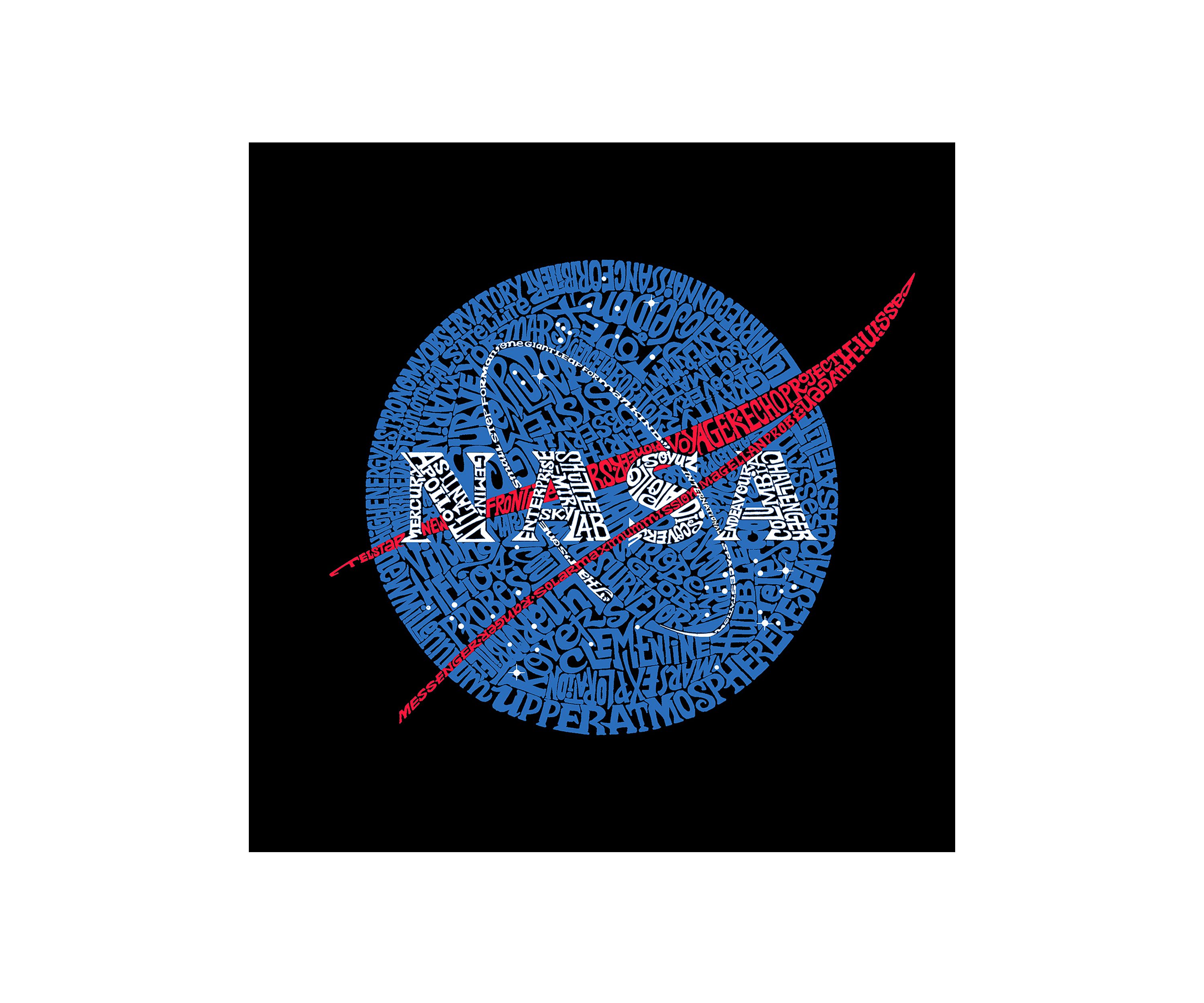 Word Art Long Sleeve Graphic T-Shirt - NASAs Most Notable Missions