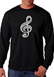 Word Art Long Sleeve Graphic T-Shirt - Music Note