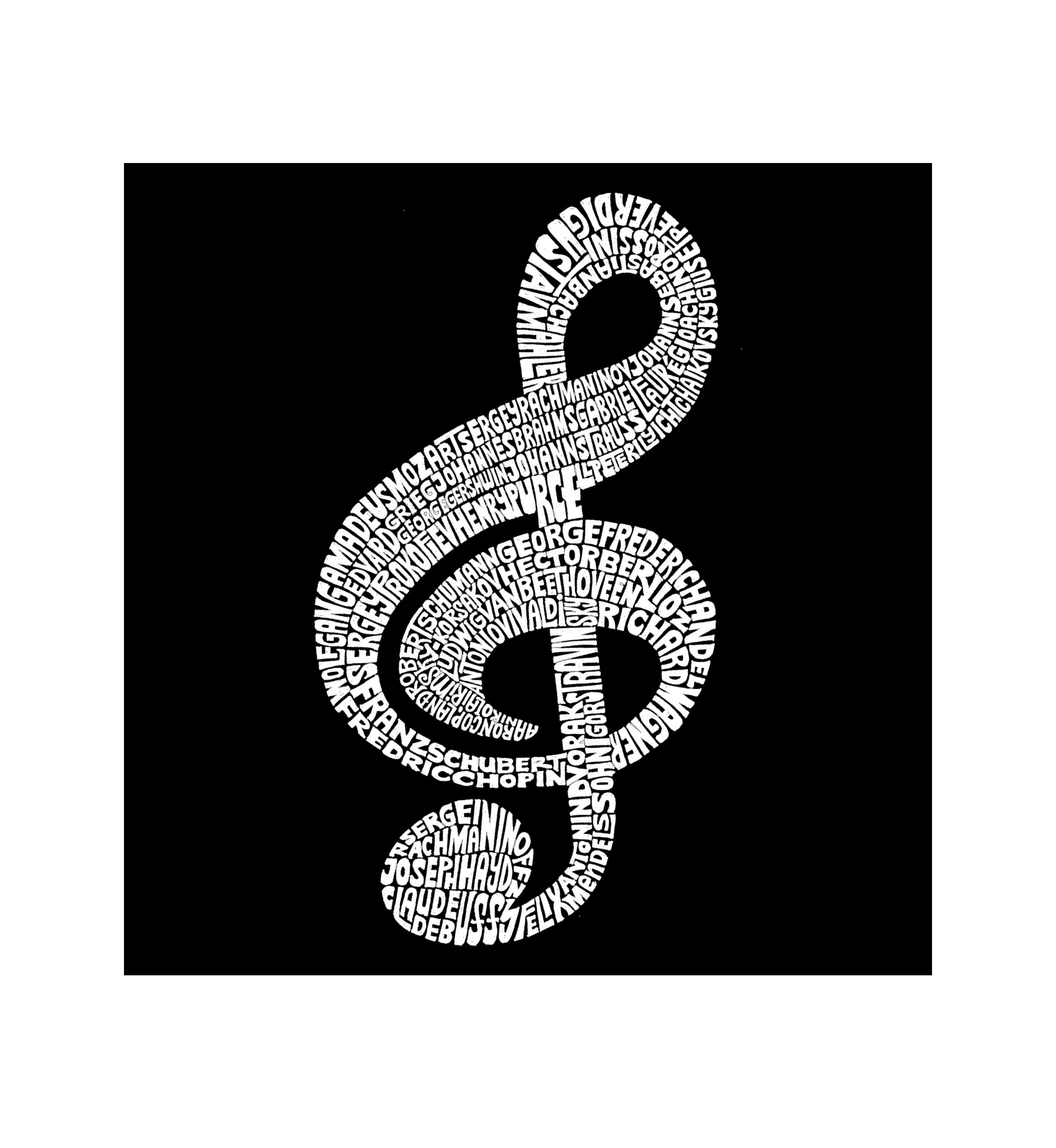 Word Art Long Sleeve Graphic T-Shirt - Music Note