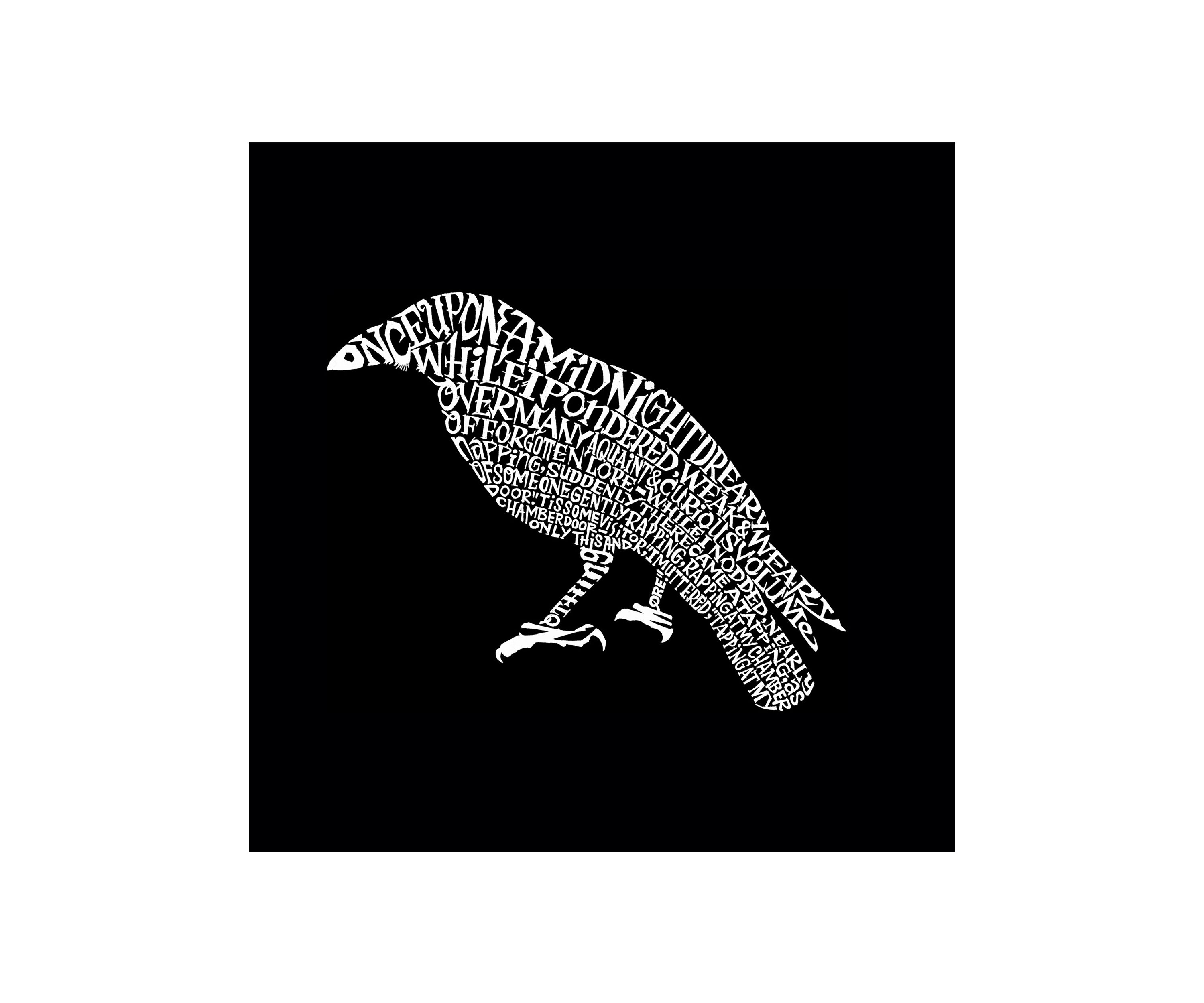 Word Art Long Sleeve Graphic T-Shirt - Edgar Allen Poes The Raven