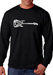 Word Art Long Sleeve Graphic T-Shirt - Rock Guitar