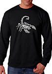 Word Art Long Sleeve Graphic T-Shirt - Types of Scorpions