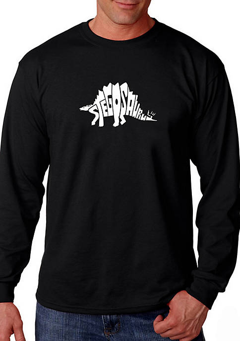 Word Art Long Sleeve Graphic T-Shirt - Stegosaurus