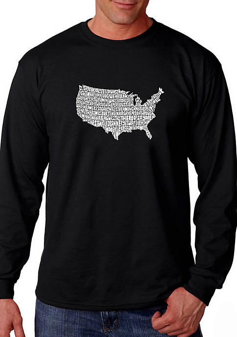 Word Art Long Sleeve Graphic T-Shirt - The Star Spangled Banner