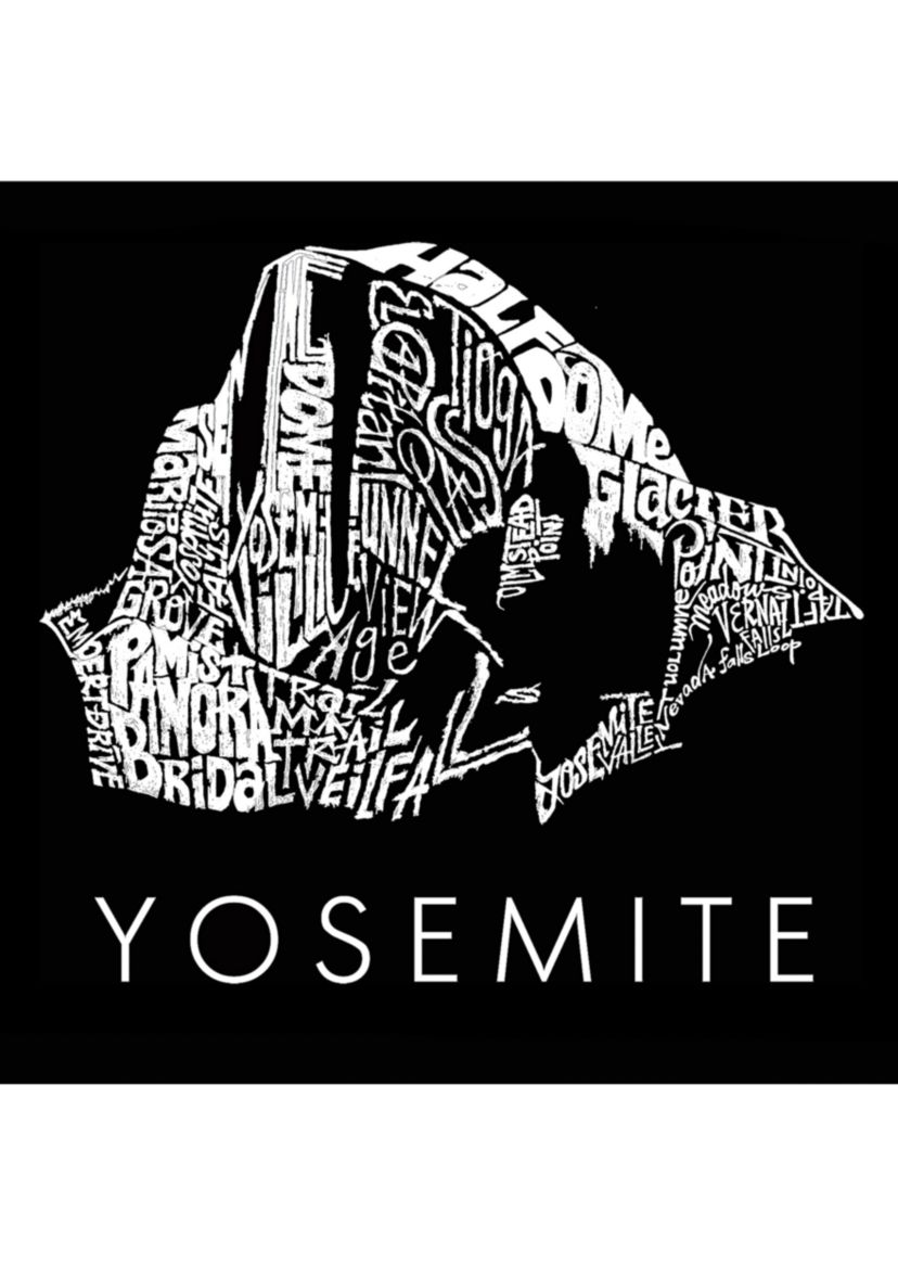 Word Art Long Sleeve Graphic T-Shirt - Yosemite