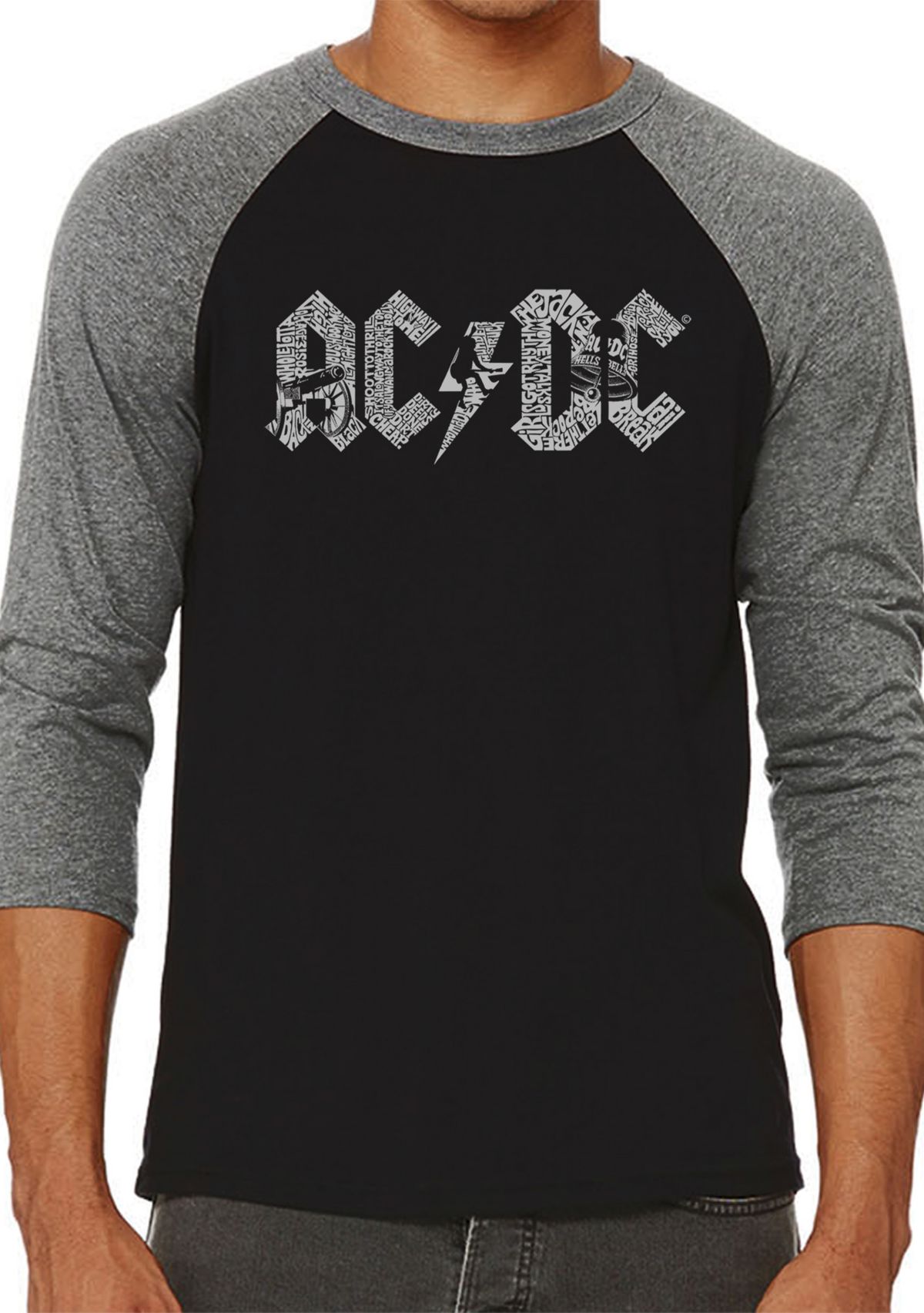 Raglan Baseball Word Art T-Shirt - ACDC