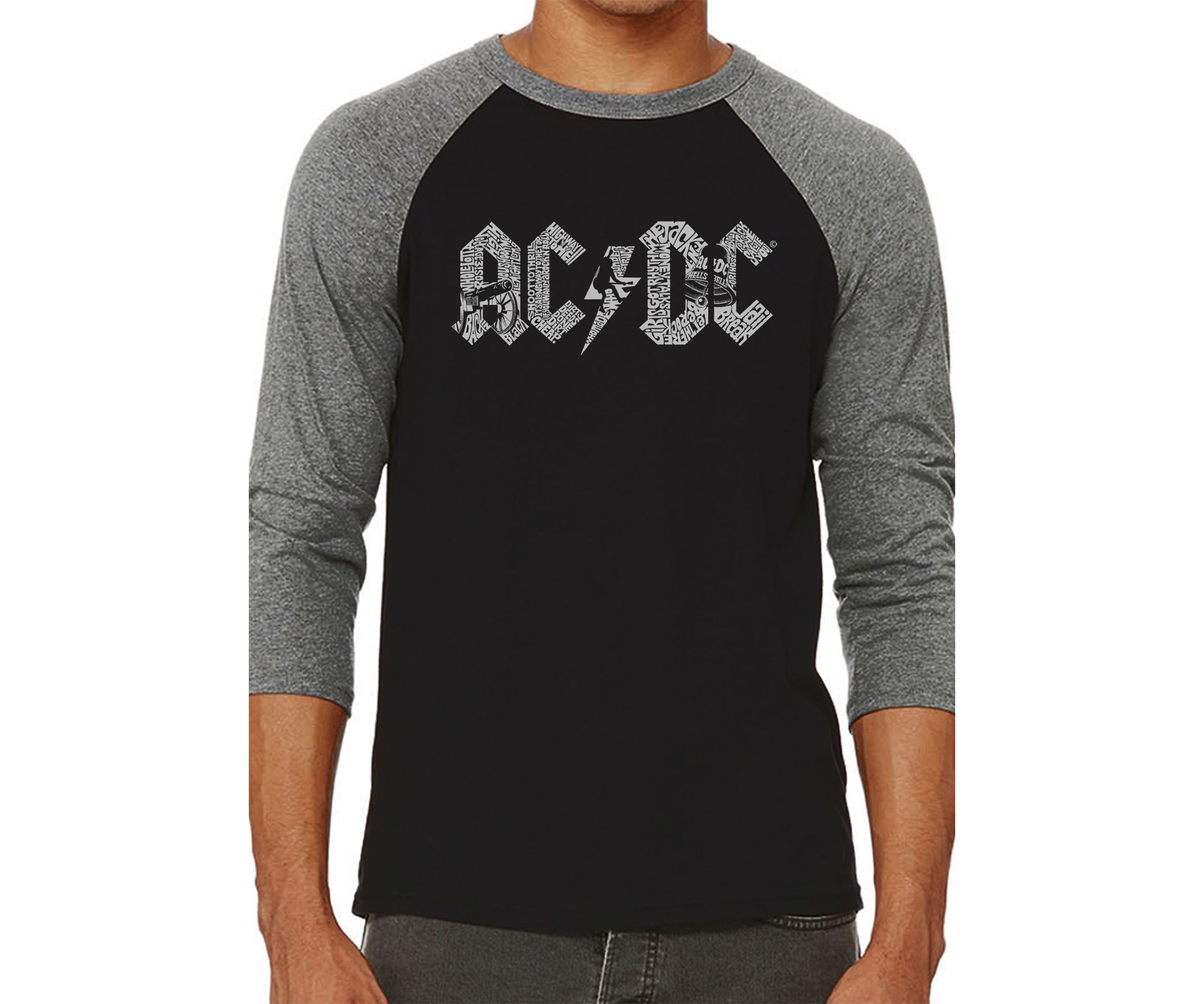 Raglan Baseball Word Art T-Shirt - ACDC