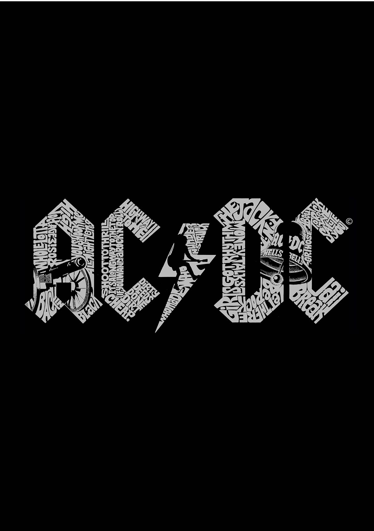 Raglan Baseball Word Art T-Shirt - ACDC