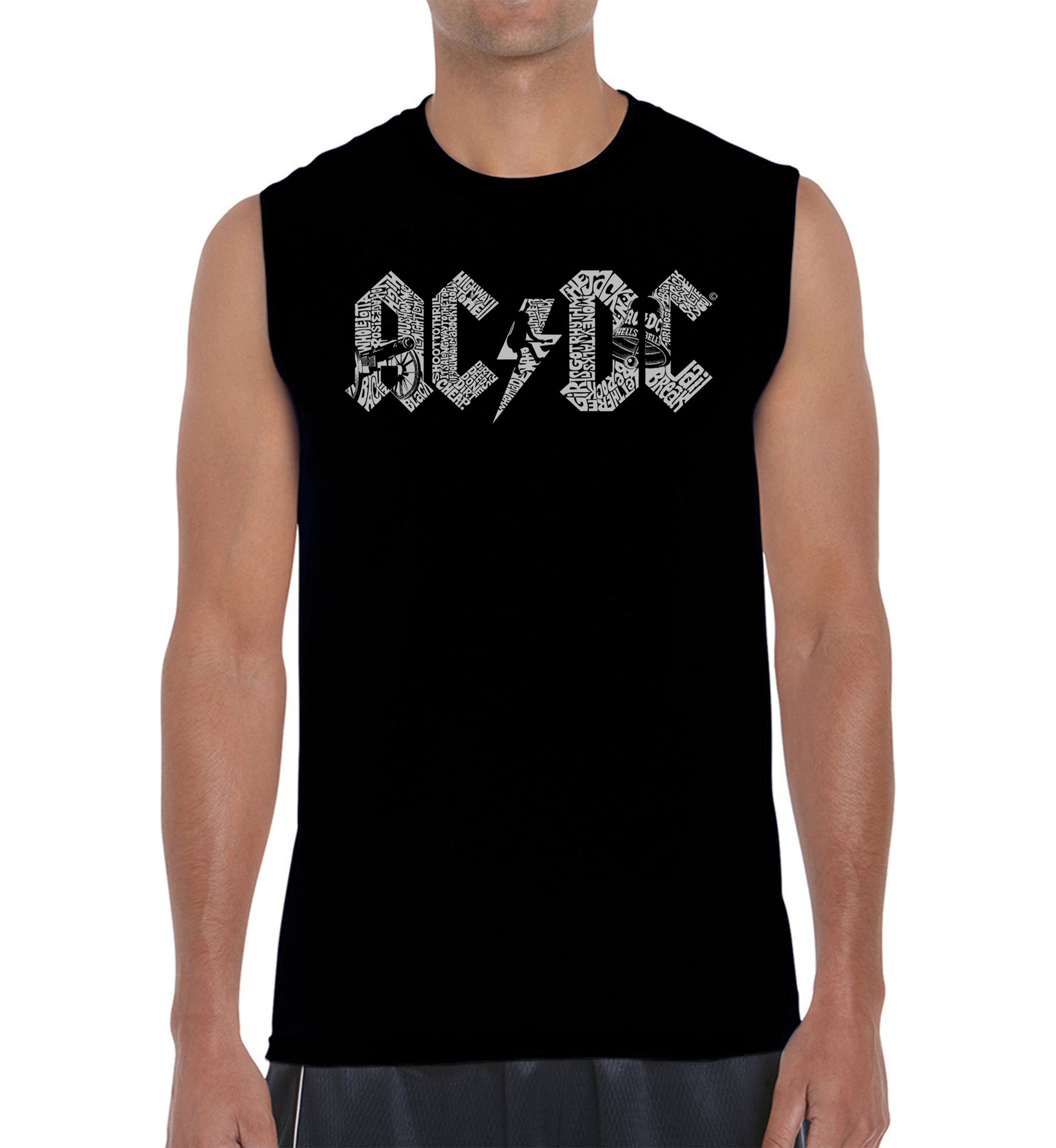 Word Art Sleeveless T-Shirt - ACDC