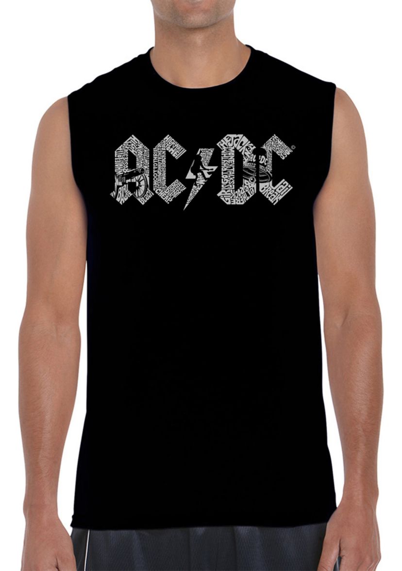 Word Art Sleeveless T-Shirt - ACDC