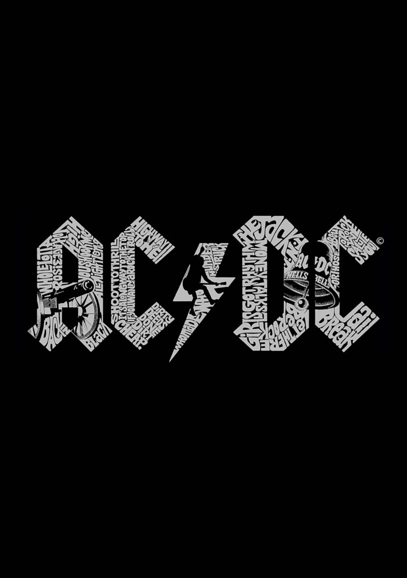 Word Art Sleeveless T-Shirt - ACDC