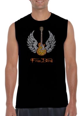 LA Pop Art Men's Word Art Sleeveless Graphic T-Shirt - Lyrics To Freebird, Black, Large -  0615339868049