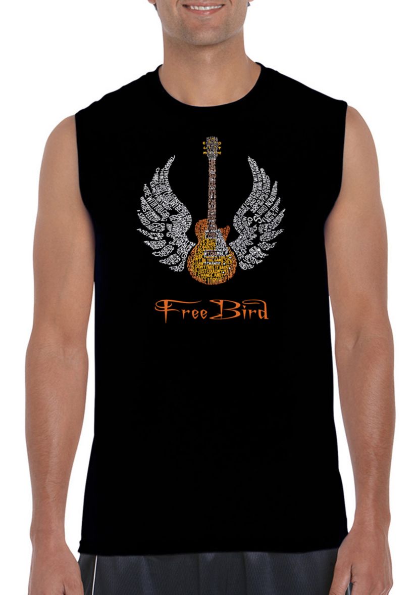 Word Art Sleeveless Graphic T-Shirt - Lyrics To Freebird 
