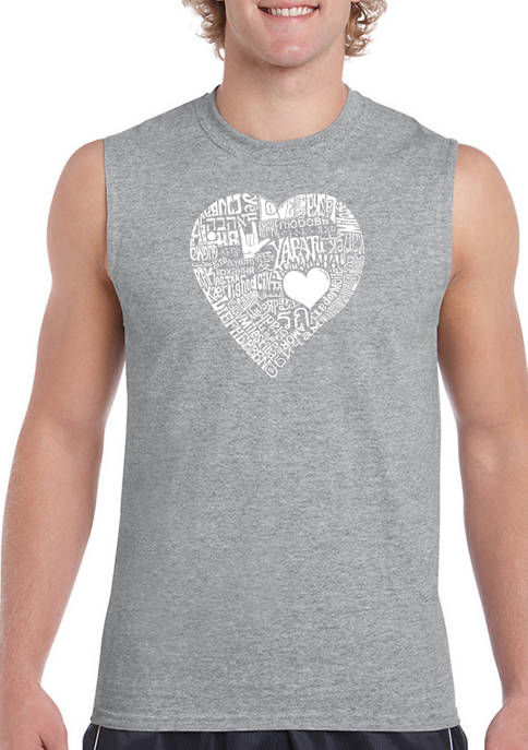 Word Art Sleeveless Graphic T-Shirt - Love in 44 Different Languages