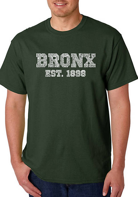 Word Art Graphic T-Shirt - Popular Neighborhoods In Bronx, NY