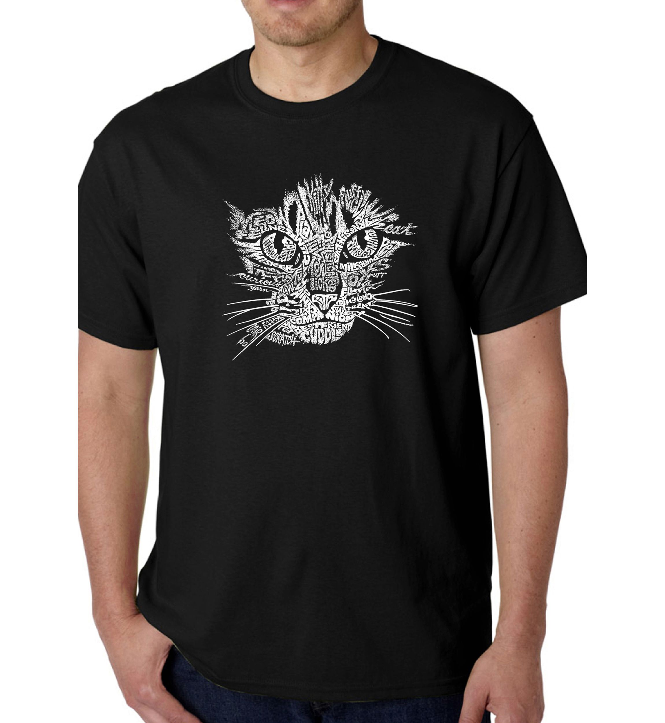 Word Art Graphic T-Shirt - Cat Face