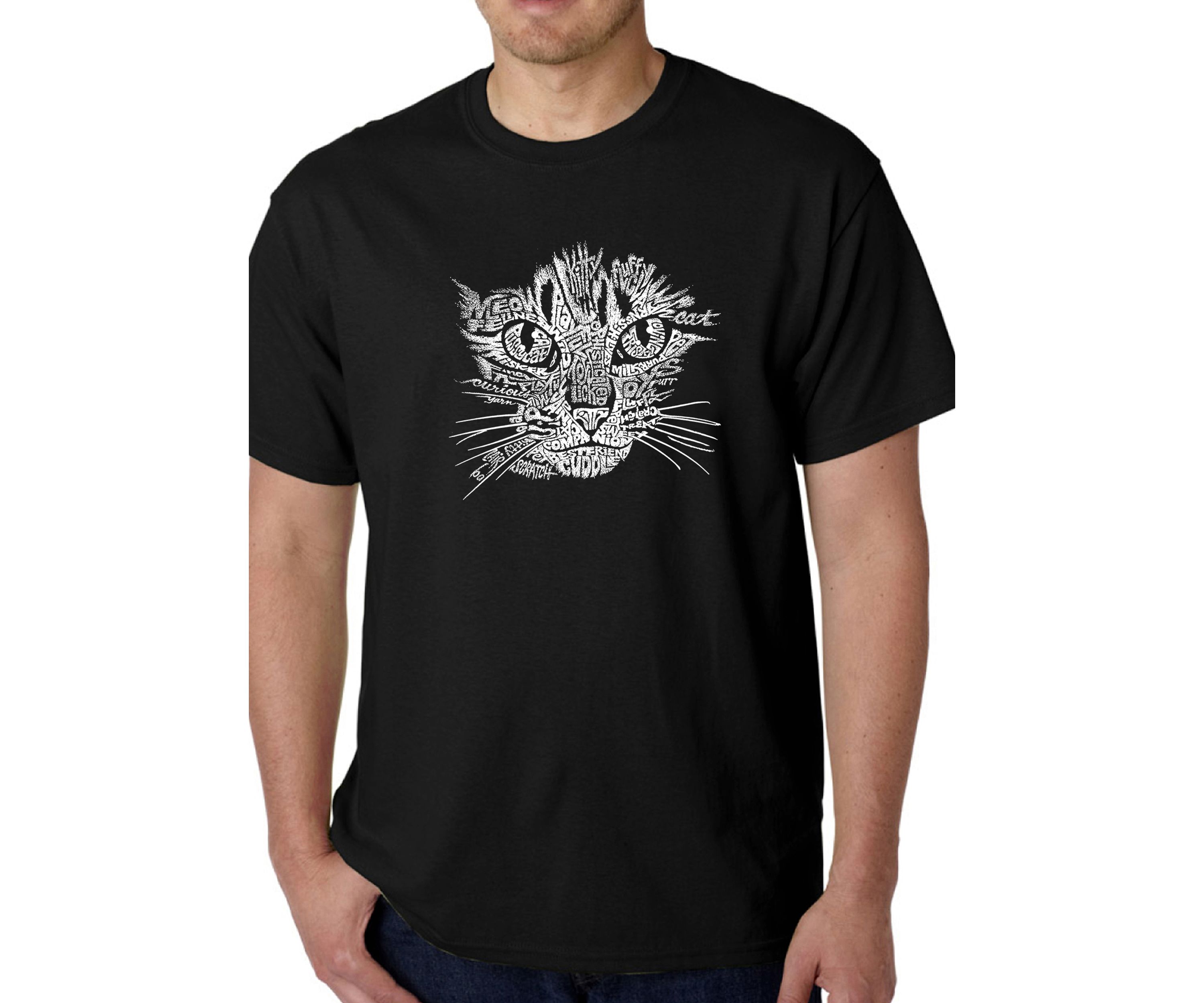 Word Art Graphic T-Shirt - Cat Face
