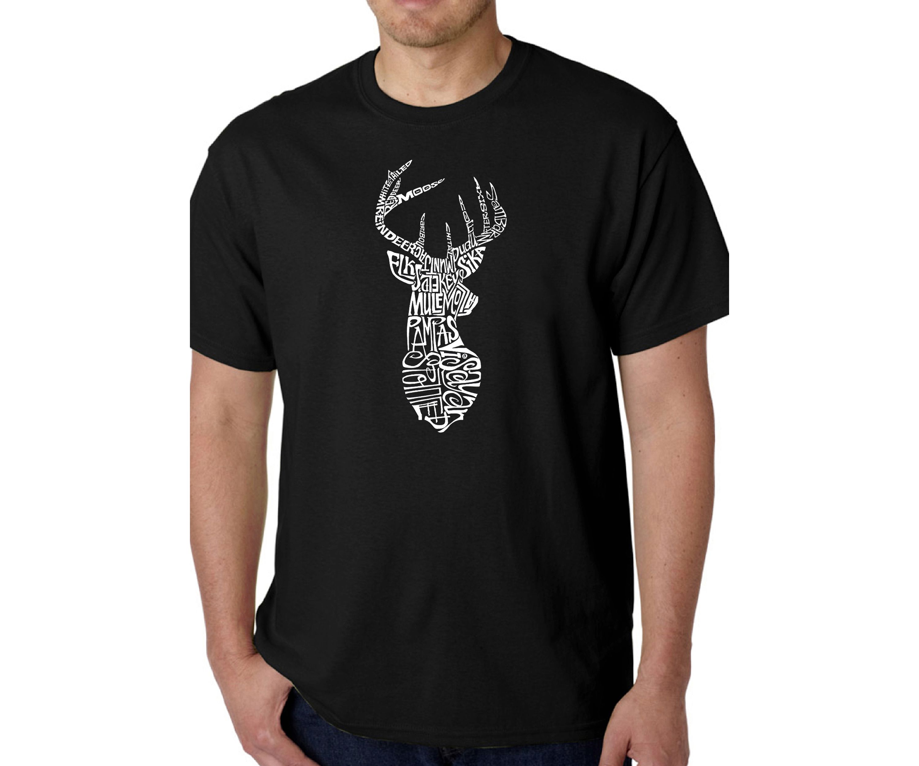 Word Art Graphic T-Shirt - Types of Deer