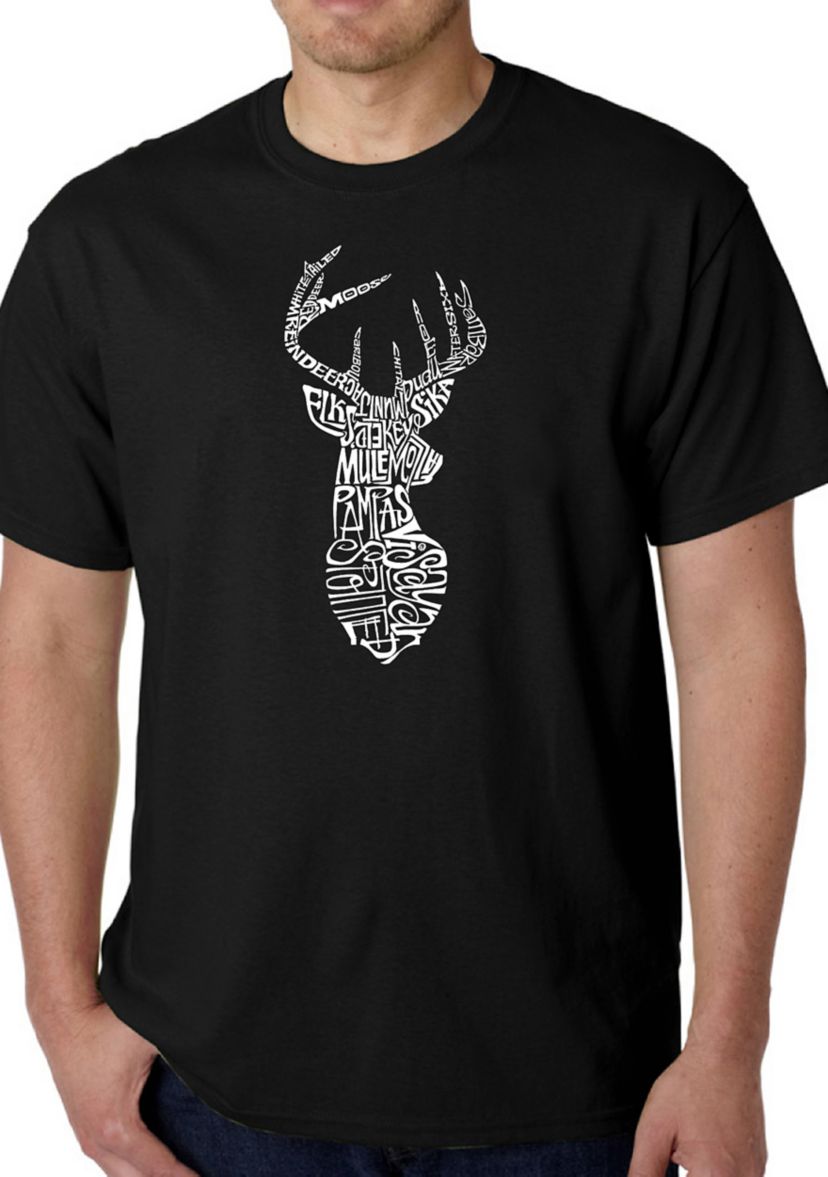 Word Art Graphic T-Shirt - Types of Deer