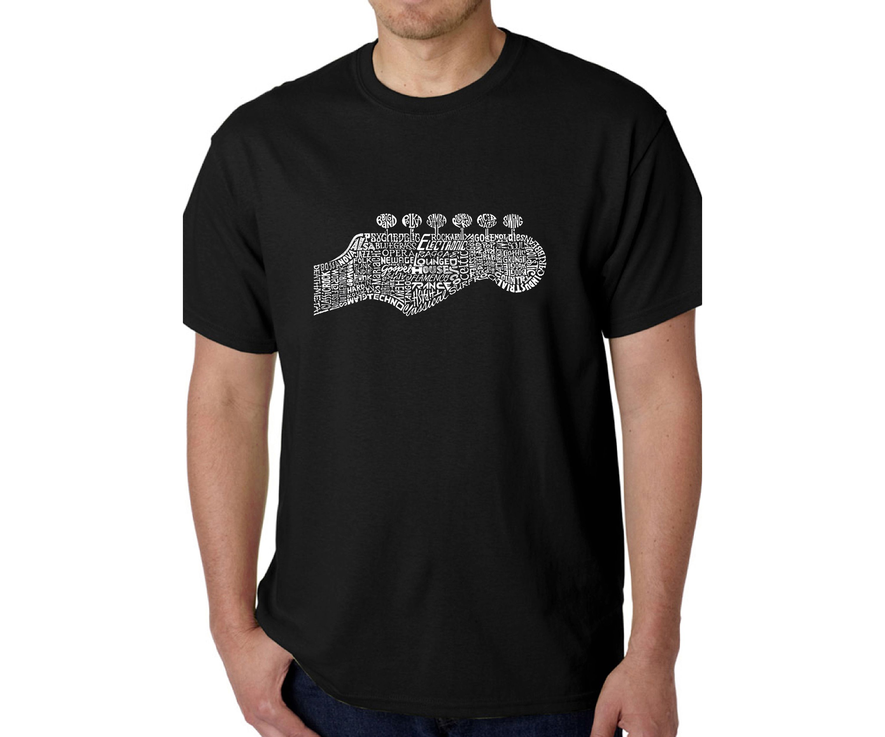 Word Art Graphic T-Shirt - Guitar Head