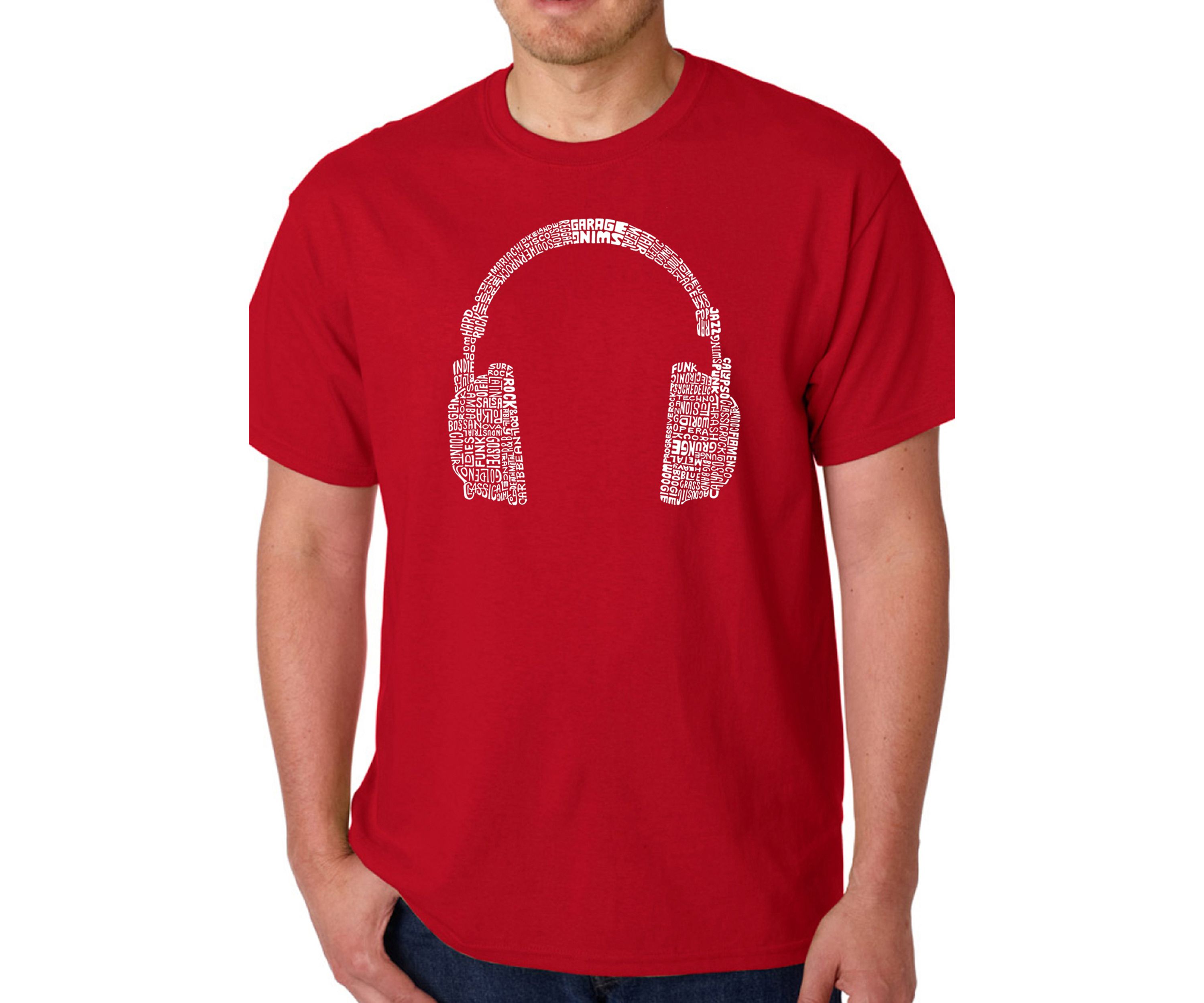 Word Art Graphic T-Shirt - 63 Different Genres of Music