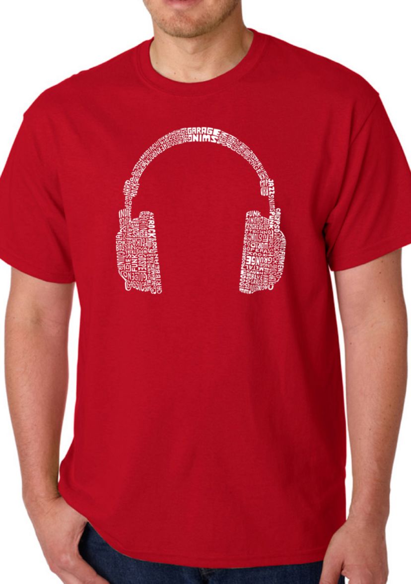 Word Art Graphic T-Shirt - 63 Different Genres of Music