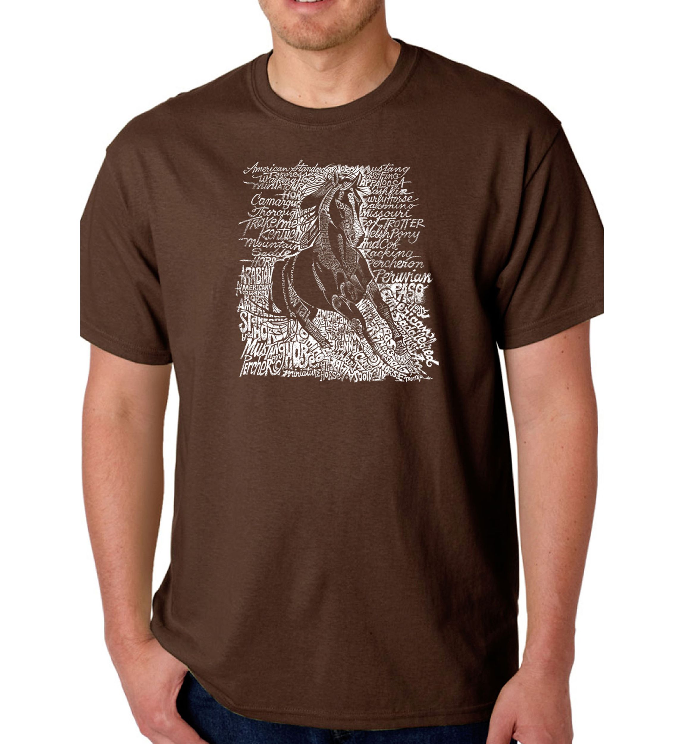 Word Art Graphic T-Shirt - Popular Horse Breeds