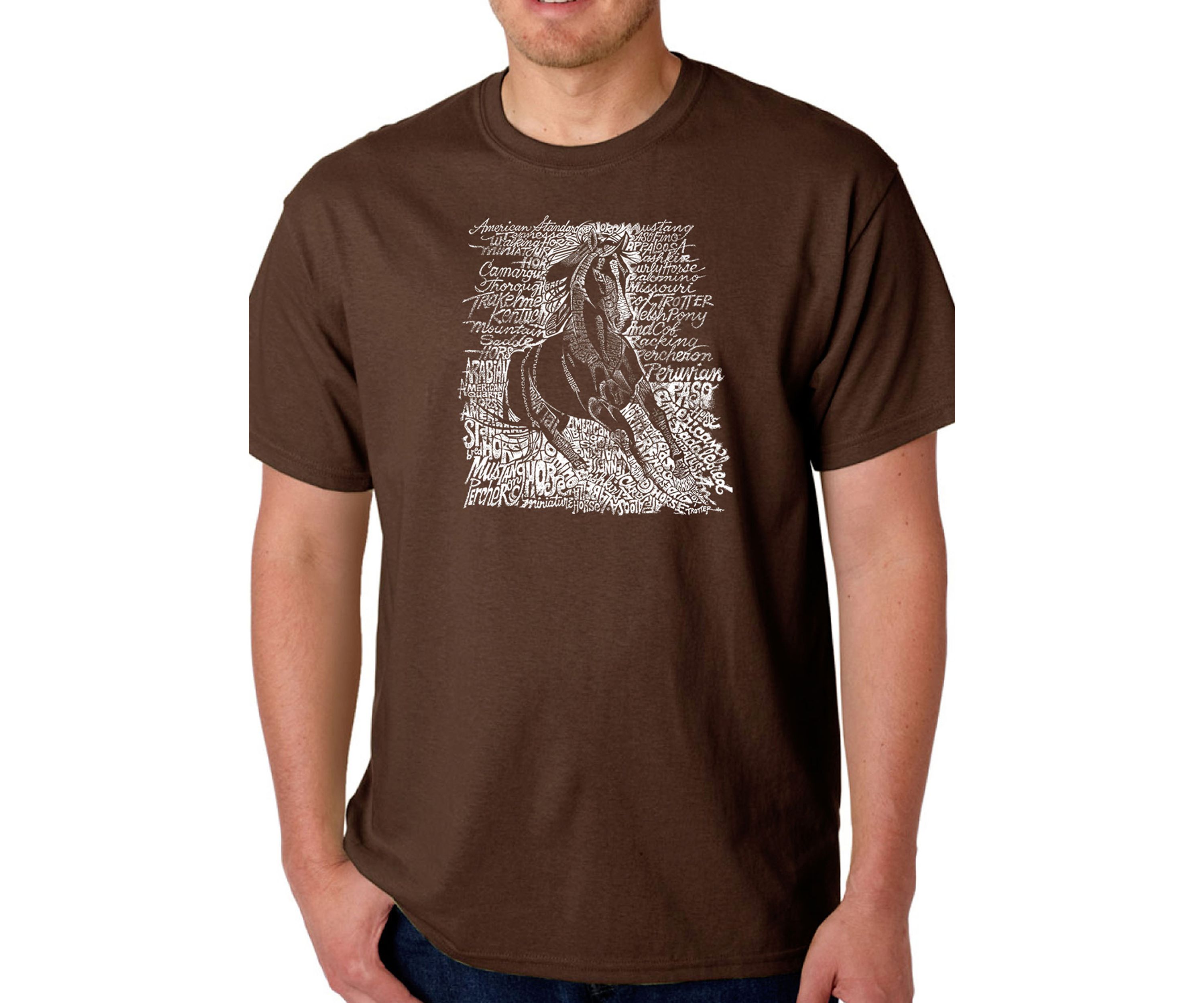 Word Art Graphic T-Shirt - Popular Horse Breeds