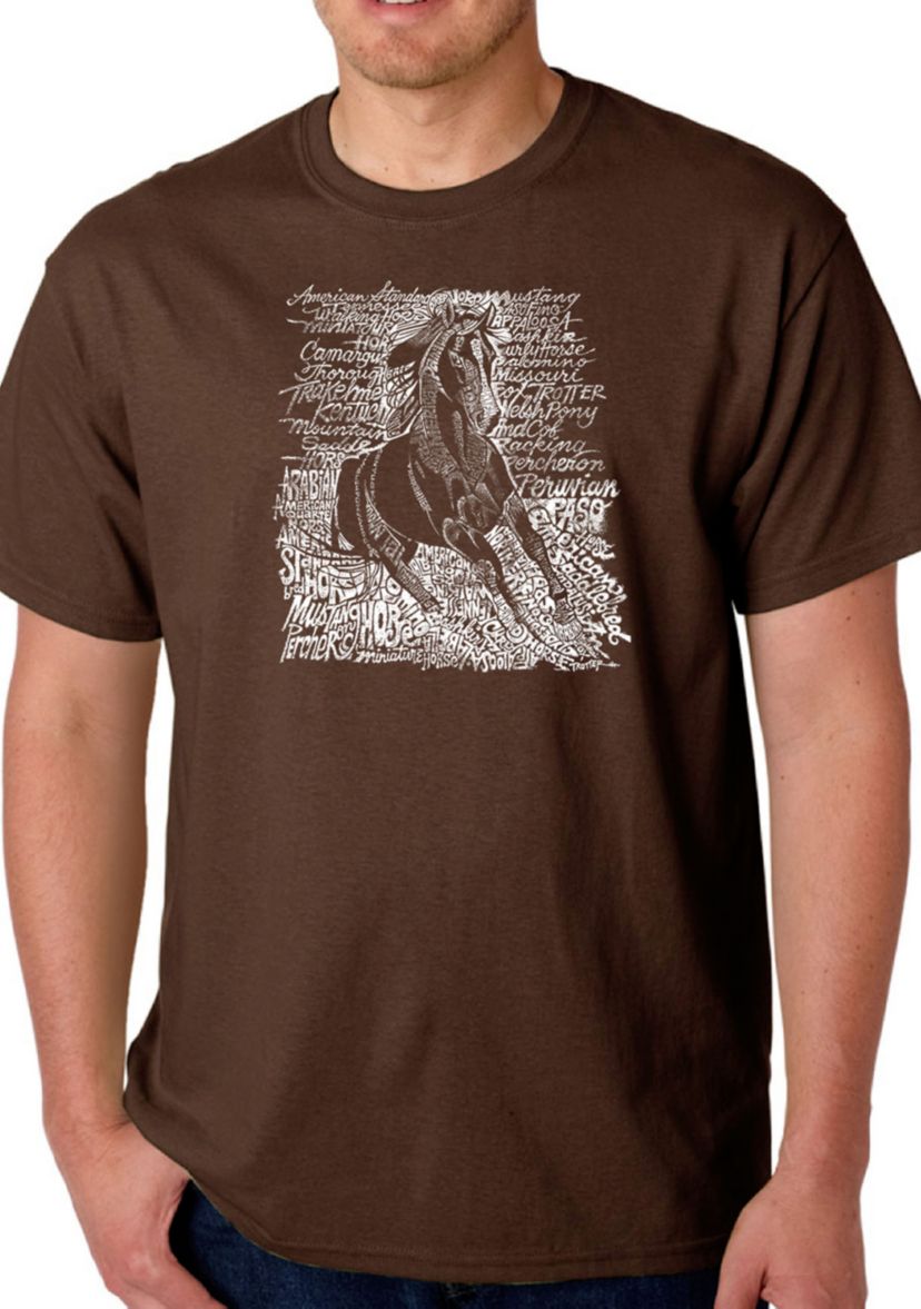 Word Art Graphic T-Shirt - Popular Horse Breeds