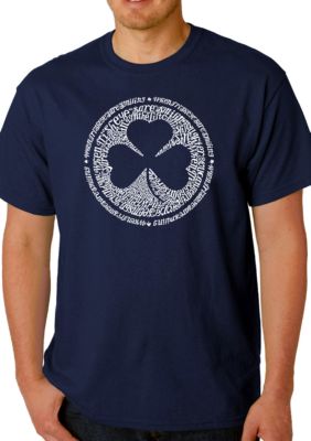 LA Pop Art Men's Word Art Graphic T-Shirt - Lyrics To When Irish Eyes Are Smiling, Navy Blue, 2XL -  0092145227220